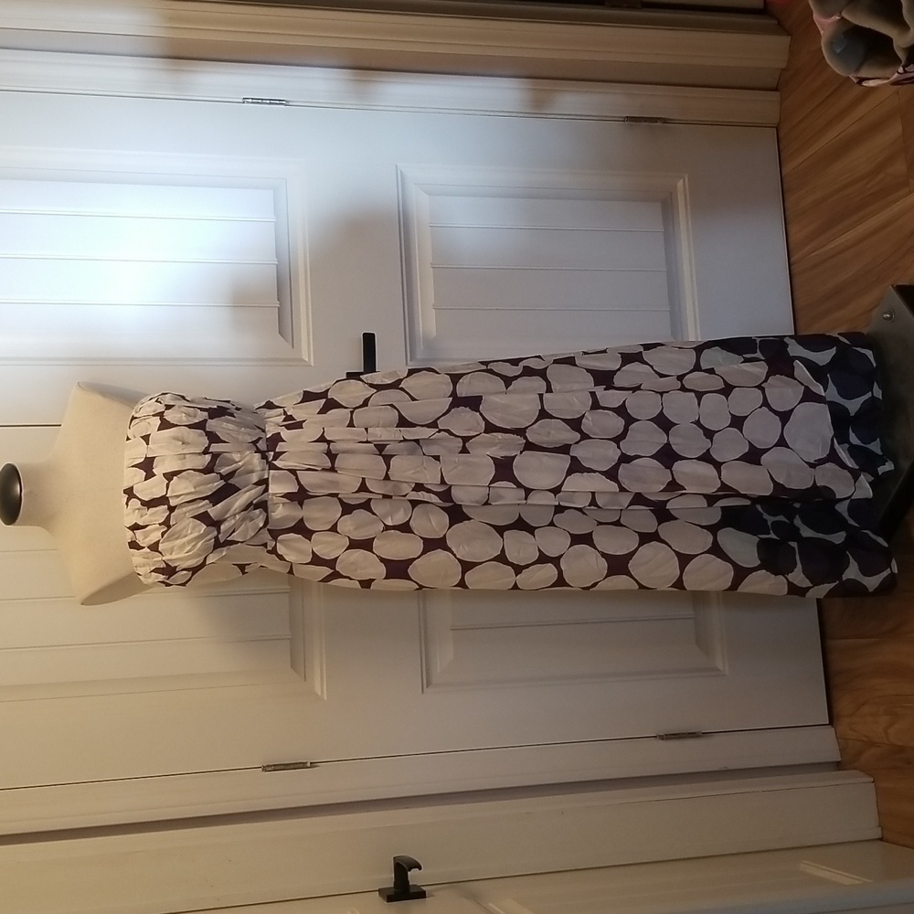 J Crew Maxi Dress Size 12 Strapless Boned Top 100 % Cotton Empire Waist Feminine